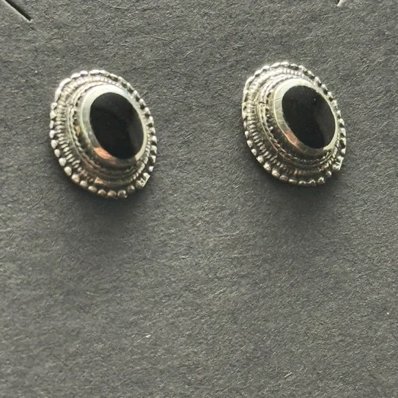 Hudson Bay Company Jewelry Vtg Hbc 925 Silver And Black Onyx